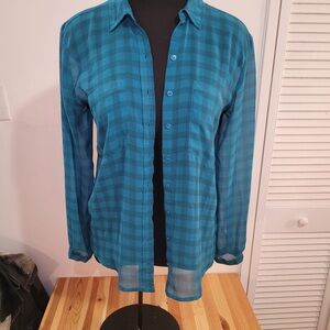 Smart Set Teal Plaid Shirt